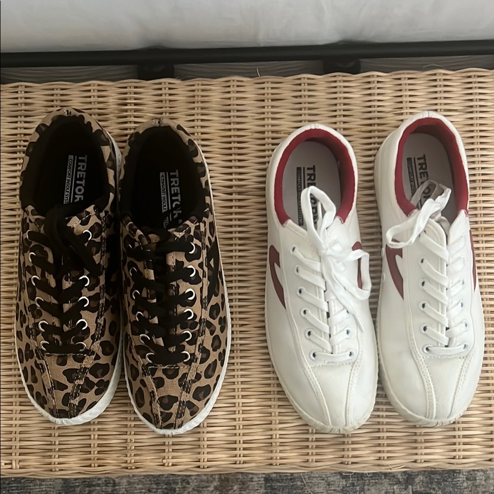 Tretorn Women's Leopard and White Sneakers
